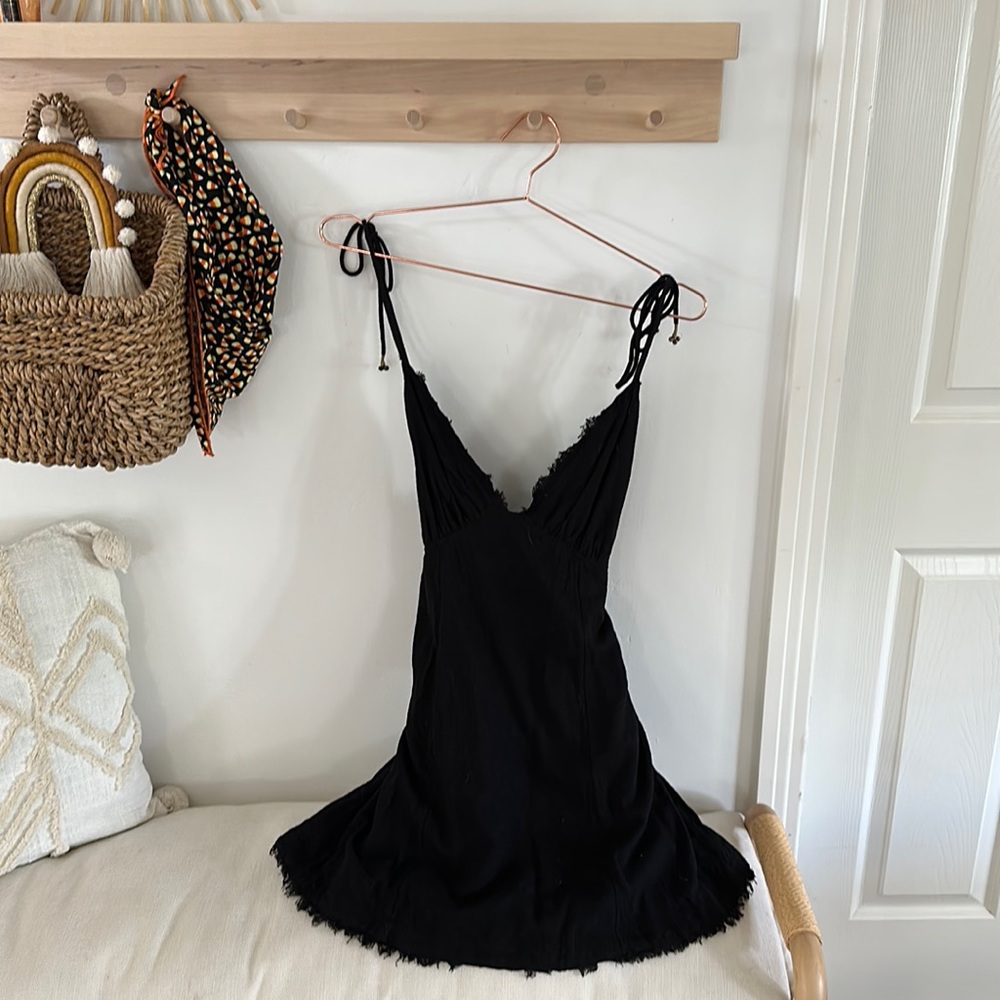 Free People Black Tie mini dress